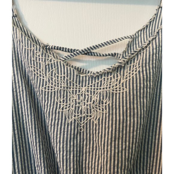 Urban Outfitters blue and white romper with lace print detail - Picture 3 of 5